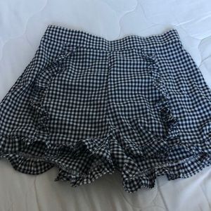 black and white plaid shorts
